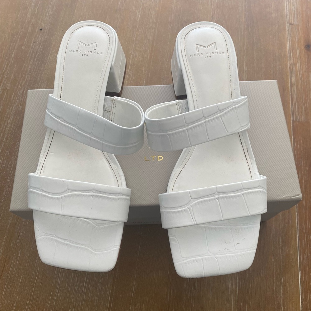 Marc Fisher Pat Square Toe Slides - image 1